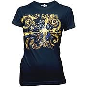 Dr. Who Van Gogh Pandoric Opens Black Juniors T-Shirt